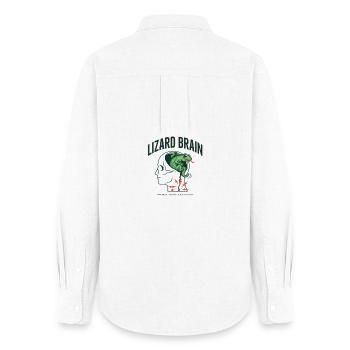 Lizard Brain Lizard Brain Psychology Profile - Women's Oxford Shirt - white - Back - AI Model Female 172 light (172cm)