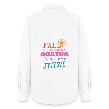 Fall Abgeschlossen – Agatha Übernimmt - Frauen Oxford Hemd - Weiß - Hinten - AI Model Female 172 light (172cm)