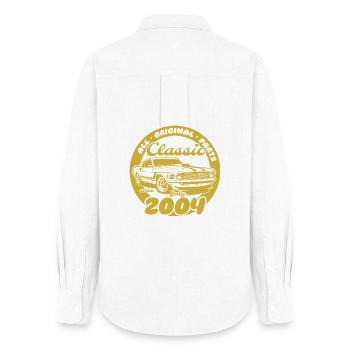 22e anniversaire - Classic Musclecar 07/2004 - Chemise Oxford Femme - blanc - Dos - AI Model Female 172 light (172cm)