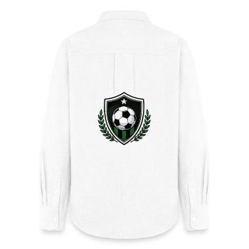 Club logo sign with football ball and laurel - Women's Oxford Shirt - white - Back - AI Model Female 172 light (172cm)