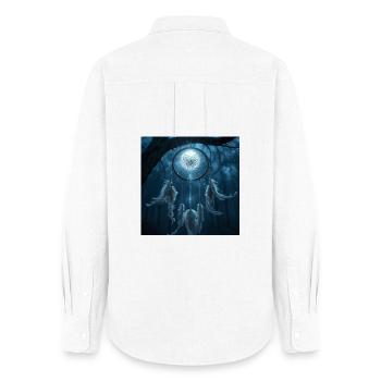 Traumfänger-Nacht-Talisman – Dunkle Fantasie - Frauen Oxford Hemd - Weiß - Hinten - AI Model Female 172 light (172cm)