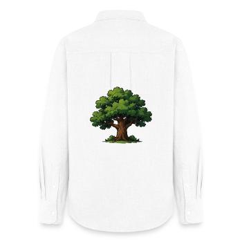 Vieil arbre dans le parfum de la forêt - Chemise Oxford Femme - blanc - Dos - AI Model Female 172 light (172cm)