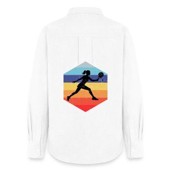 Padel Accessories Gift Idea for Padel Beginners Fans - Women's Oxford Shirt - white - Back - AI Model Female 172 light (172cm)