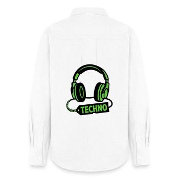DJ Headphones Producteur du festival techno rave - Chemise Oxford Femme - blanc - Dos - AI Model Female 172 light (172cm)