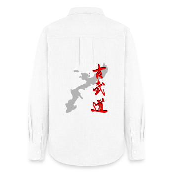 Okinawa - Kobudo - Kanji - Frauen Oxford Hemd - Weiß - Hinten - AI Model Female 172 light (172cm)
