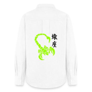 skorpion_kanji_02 - Frauen Oxford Hemd - Weiß - Hinten - AI Model Female 172 light (172cm)