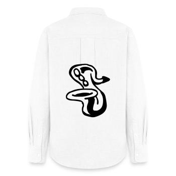 Saxophone - Women's Oxford Shirt - white - Back - AI Model Female 172 light (172cm)