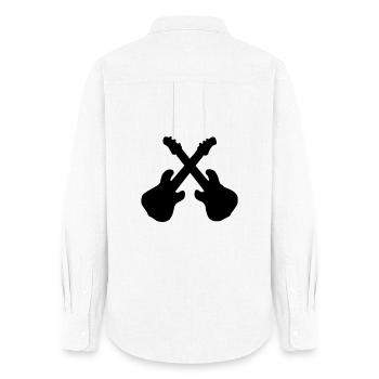 guitars - Women's Oxford Shirt - white - Back - AI Model Female 172 light (172cm)