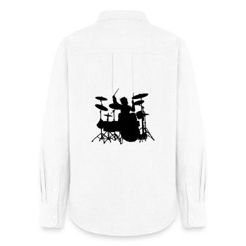 Power Drumming - Frauen Oxford Hemd - Weiß - Hinten - AI Model Female 172 light (172cm)