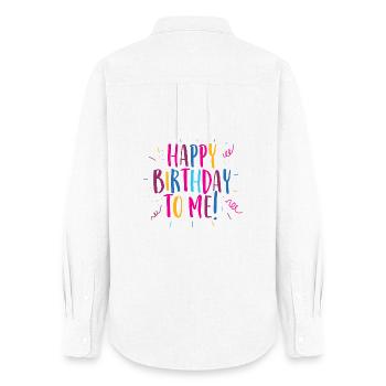 Congratulations on my birthday! - Women's Oxford Shirt - white - Back - AI Model Female 172 light (172cm)