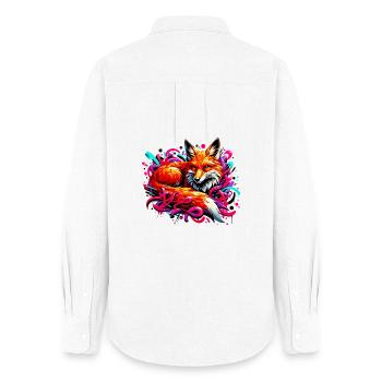 Fox - Women's Oxford Shirt - white - Back - AI Model Female 172 light (172cm)