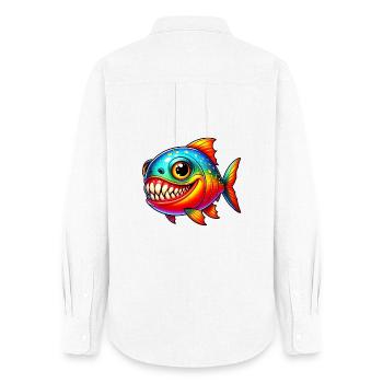 Piranha - Women's Oxford Shirt - white - Back - AI Model Female 172 light (172cm)