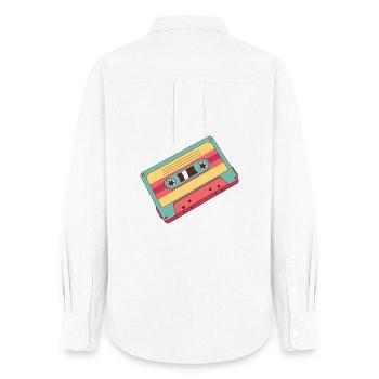 Bunte Retro Kassette aus den 80er Jahren - Frauen Oxford Hemd - Weiß - Hinten - AI Model Female 172 light (172cm)