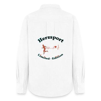 Herzsport - Frauen Oxford Hemd - Weiß - Hinten - AI Model Female 172 light (172cm)