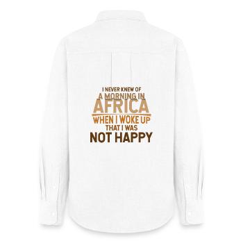 Safari Afrique : Savane faunique du Serengeti - Chemise Oxford Femme - blanc - Dos - AI Model Female 172 light (172cm)
