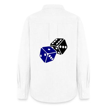 Blue Cube Minimal Design - Women's Oxford Shirt - white - Back - AI Model Female 172 light (172cm)