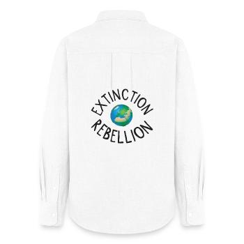Extinction Rebellion Planet Erde schwarz - Frauen Oxford Hemd - Weiß - Hinten - AI Model Female 172 light (172cm)