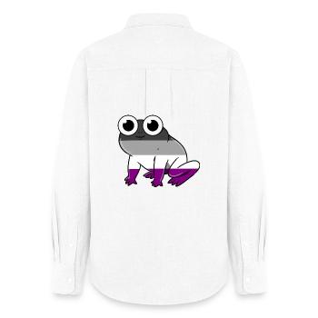 Asexueller Frosch Asexuelles - Frauen Oxford Hemd - Weiß - Hinten - AI Model Female 172 light (172cm)