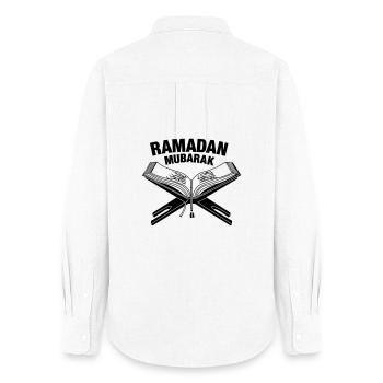 Coran Ramadan Moubarak - Chemise Oxford Femme - blanc - Dos - AI Model Female 172 light (172cm)