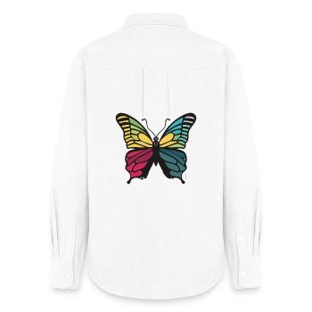 Vibrant rainbow butterfly - Women's Oxford Shirt - white - Back - AI Model Female 172 light (172cm)