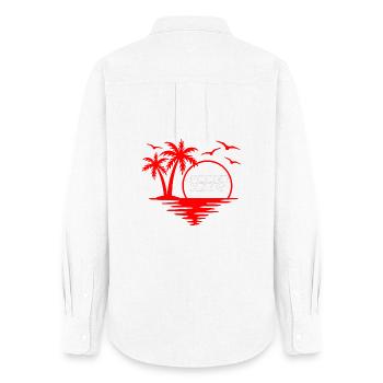Évasion Tropicale Le Tee-Shirt Summer Vibes - Chemise Oxford Femme - blanc - Dos - AI Model Female 172 light (172cm)