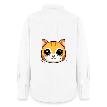 Cat - Women's Oxford Shirt - white - Back - AI Model Female 172 light (172cm)