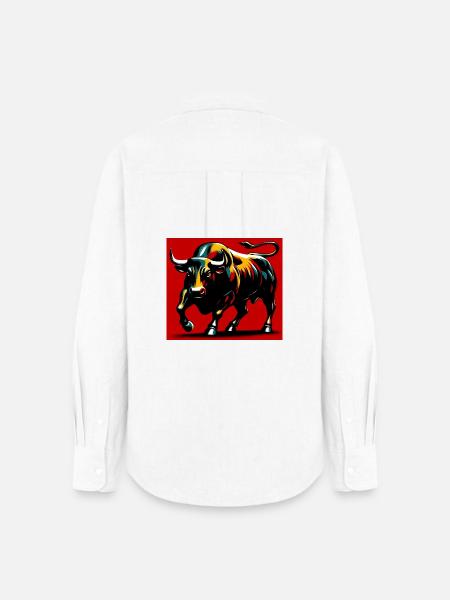 Stier - Frauen Oxford Hemd - Weiß