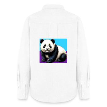panda - Women's Oxford Shirt - white - Back - AI Model Female 172 light (172cm)