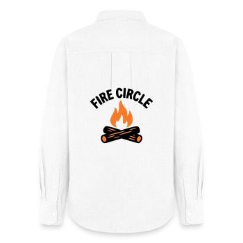 Campfire Fire Pit Camping Boy Scout - Women's Oxford Shirt - white - Back - AI Model Female 172 light (172cm)