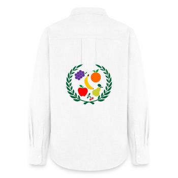 Fruit en couronne de laurier - Chemise Oxford Femme - blanc - Dos - AI Model Female 172 light (172cm)