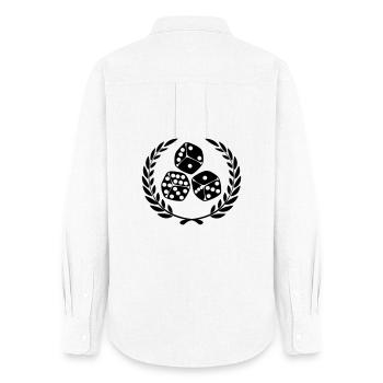 Dice in laurel wreath - Women's Oxford Shirt - white - Back - AI Model Female 172 light (172cm)