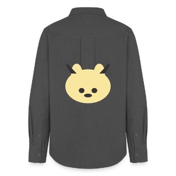 Horned Bear Cuddly Icon - Women's Oxford Shirt - anthracite - Back - AI Model Female 172 light (172cm)