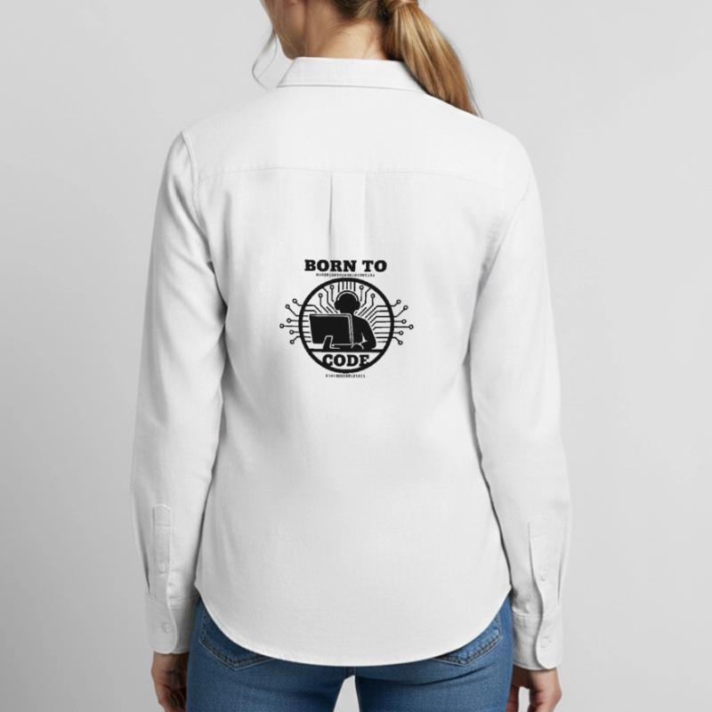 Coder Born to Code Programmer Women's Oxford Shirt