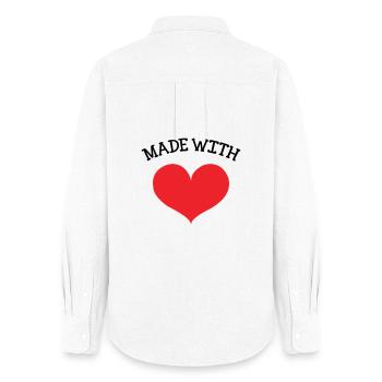 Made with Love - bébé - cadeau de naissance - Chemise Oxford Femme - blanc - Dos - AI Model Female 172 light (172cm)