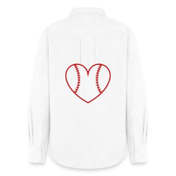 Cœur du baseball softball - Chemise Oxford Femme - blanc - Dos - AI Model Female 172 light (172cm)