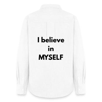 I believe in MYSELF - Chemise Oxford Femme - blanc - Dos - AI Model Female 172 light (172cm)