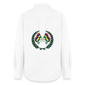 Terschelling Laurel Custom – Édition Island - Chemise Oxford Femme - blanc - Dos - AI Model Female 172 light (172cm)