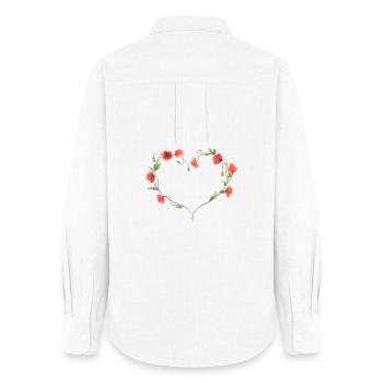 Poppy Heart - Women's Oxford Shirt - white - Back - AI Model Female 172 light (172cm)