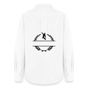 Snowboarder im Lorbeerkranz - Frauen Oxford Hemd - Weiß - Hinten - AI Model Female 172 light (172cm)