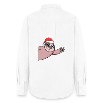 Sloth Christmas Hello Greeting - Women's Oxford Shirt - white - Back - AI Model Female 172 light (172cm)