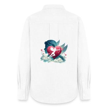 Cupidon Archer Oeuvre de cœur - Chemise Oxford Femme - blanc - Dos - AI Model Female 172 light (172cm)
