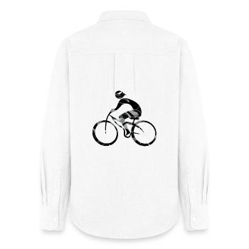 Radfahrer - Frauen Oxford Hemd - Weiß - Hinten - AI Model Female 172 light (172cm)