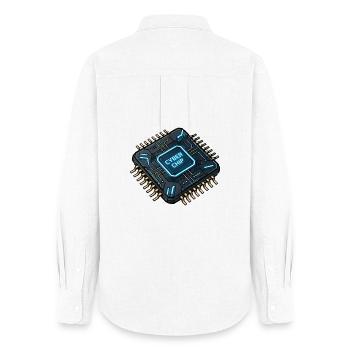 Cyberchip Circuit Néon - Chemise Oxford Femme - blanc - Dos - AI Model Female 172 light (172cm)