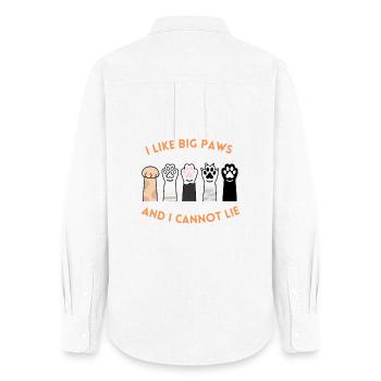 Big Paws Funny Pet Shirt - Frauen Oxford Hemd - Weiß - Hinten - AI Model Female 172 light (172cm)