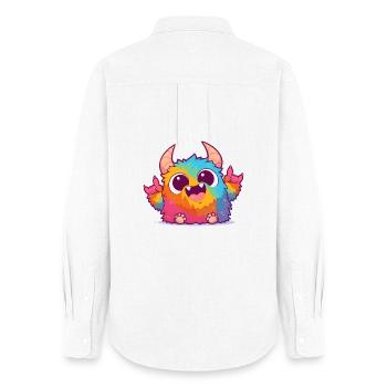 Colorful Monster Rock Charm - Women's Oxford Shirt - white - Back - AI Model Female 172 light (172cm)