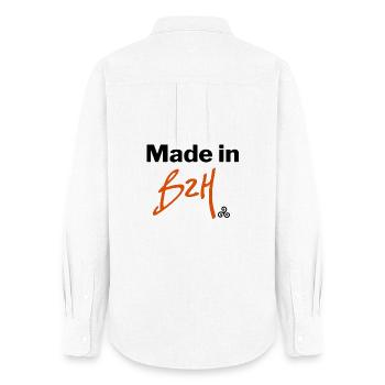 Made in BZH - Chemise Oxford Femme - blanc - Dos - AI Model Female 172 light (172cm)