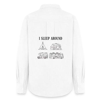 I sleep on the road road trip camper - Women's Oxford Shirt - white - Back - AI Model Female 172 light (172cm)