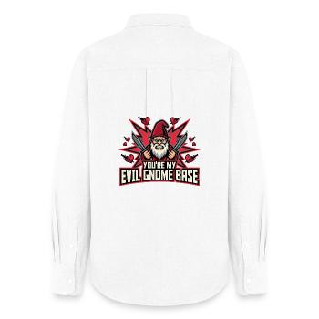 Evil Gnome, Dark Gnome, Goth Gnome, Funny Gnome - Women's Oxford Shirt - white - Back - AI Model Female 172 light (172cm)