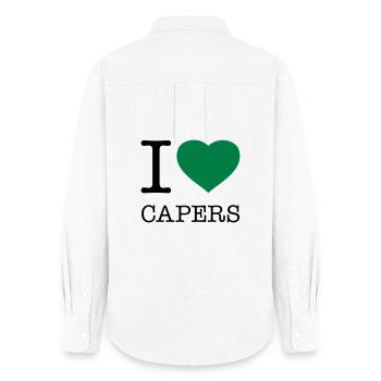 I LOVE CAPERS Kapern - Frauen Oxford Hemd - Weiß - Hinten - AI Model Female 172 light (172cm)