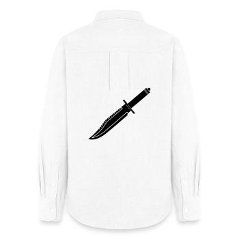 Couteau Rambo long - Chemise Oxford Femme - blanc - Dos - AI Model Female 172 light (172cm)